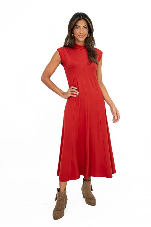 VESTIDO BOSSA NOSSA CARMIM